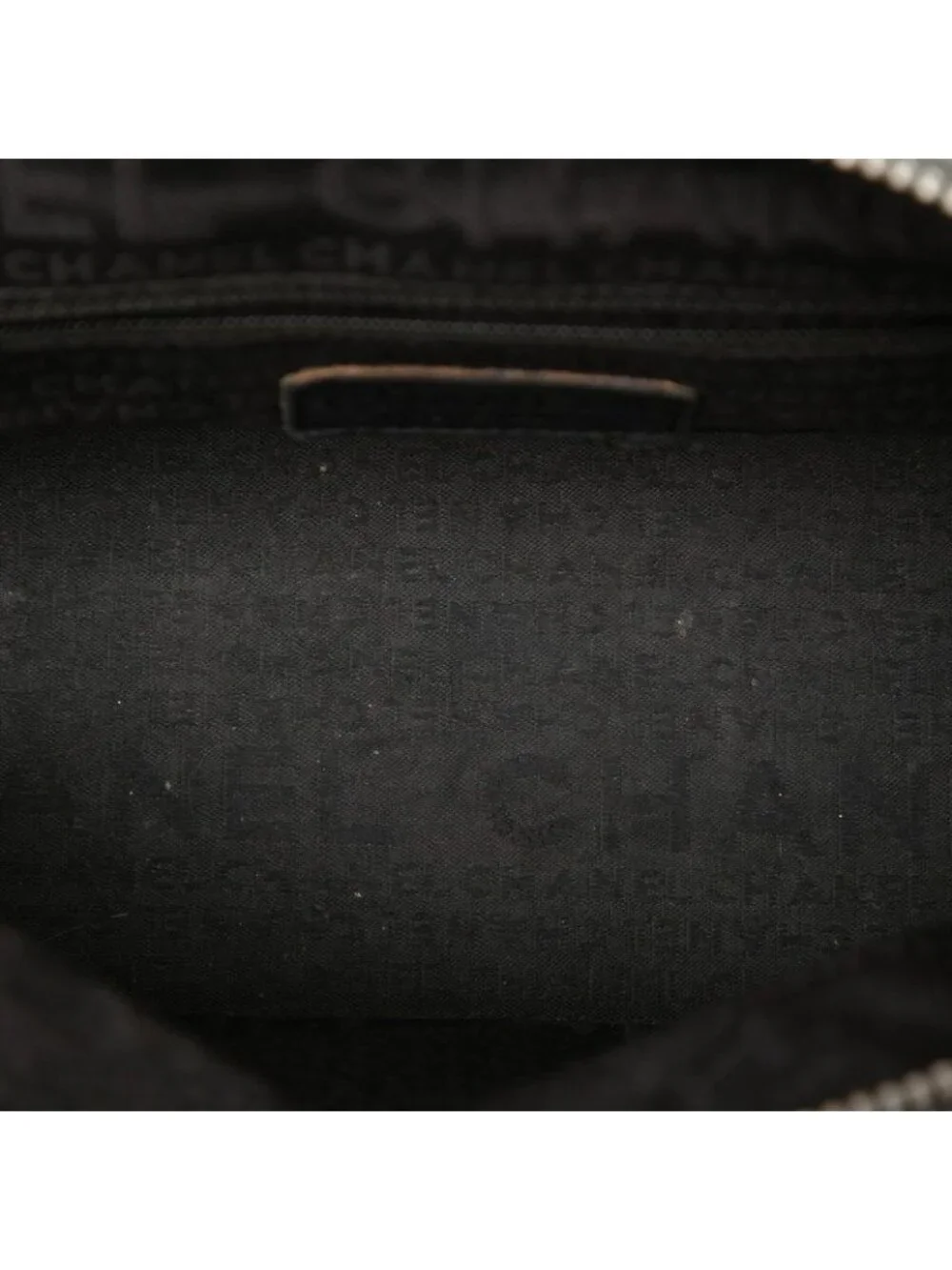 Chanel Chocolate Bar Shoulder Bag Logo Black Caviar Leather